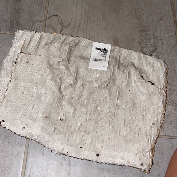 BRAND NEW NEVER WORN W TAG SEQUIN CREAM TUBE TOP - Picture 7 of 8